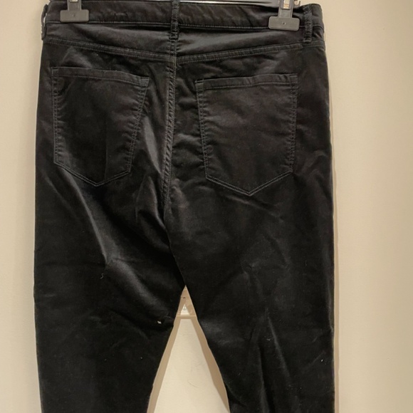 Banana Republic Black Velvet Mid Rise Skinny Ankle Pants - Picture 2 of 4